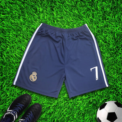 Real Madrid Ronaldo White Dragon Soccer Jersey Kit & Shorts with Socks Set for Boys and Girls Vintage Youth Sizes