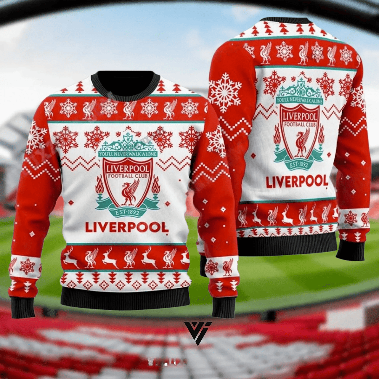 Liverpool Ugly Christmas Sweater , Unisex Wool Sweater