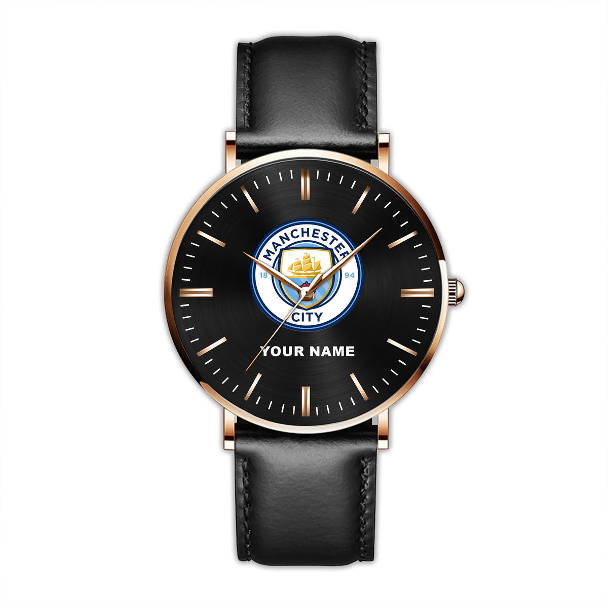 Personalized Manchester City Quartz Leather Watch S210902