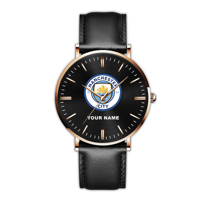 Personalized Manchester City Quartz Leather Watch S210902