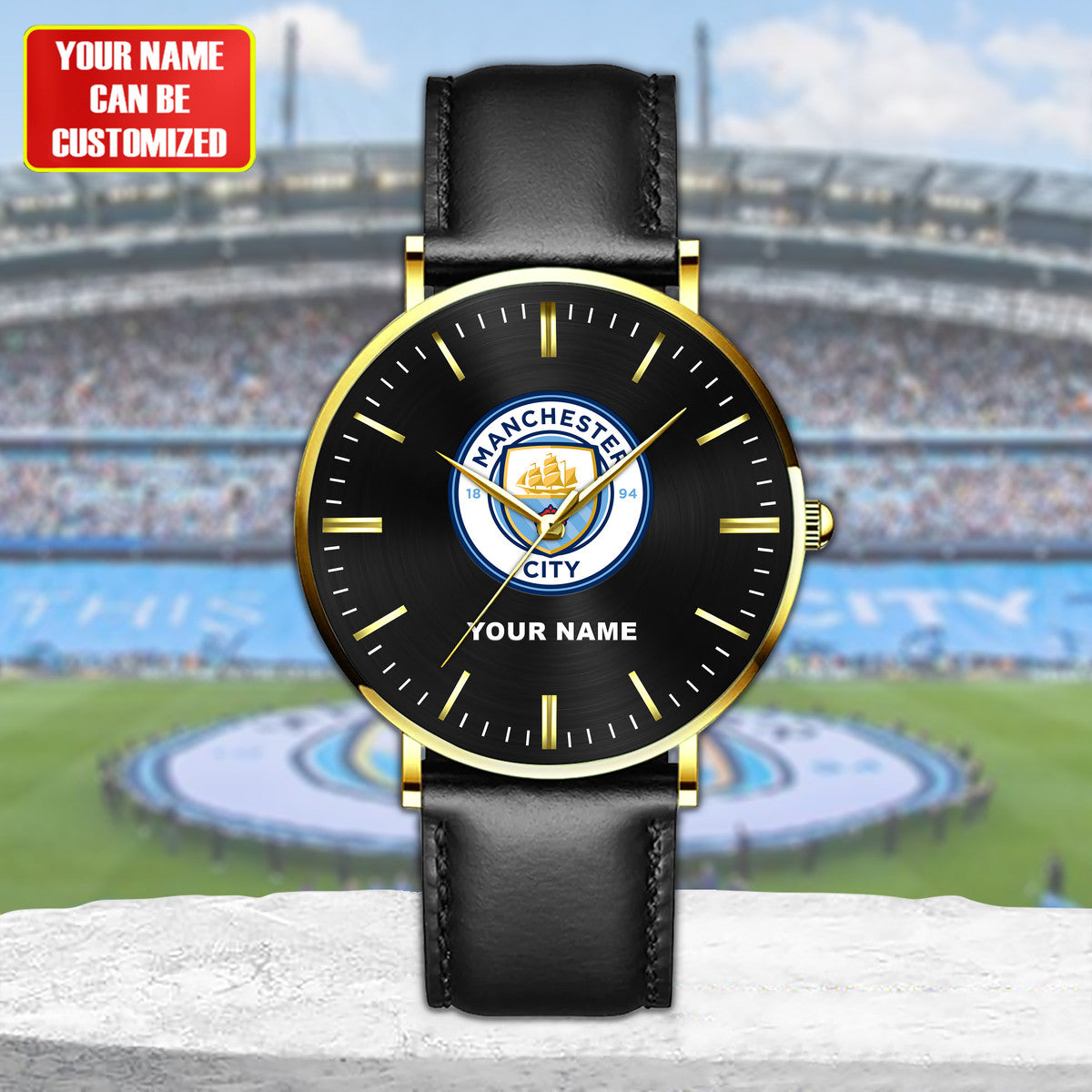 Personalized Manchester City Quartz Leather Watch S210902