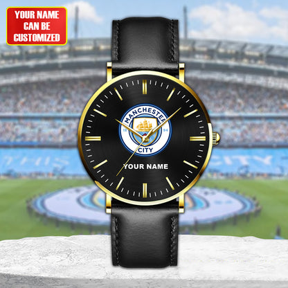 Personalized Manchester City Quartz Leather Watch S210902