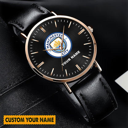 Personalized Manchester City Quartz Leather Watch S210902