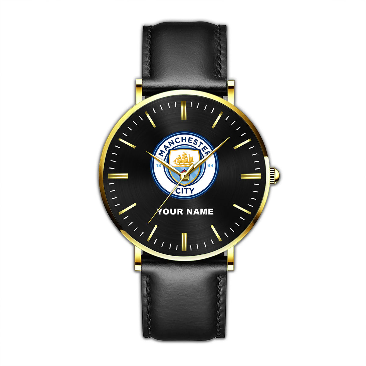 Personalized Manchester City Quartz Leather Watch S210902