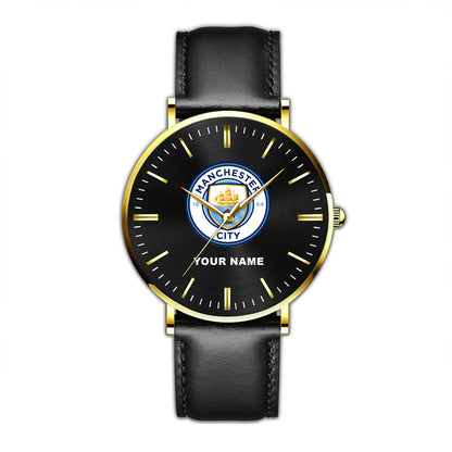 Personalized Manchester City Quartz Leather Watch S210902