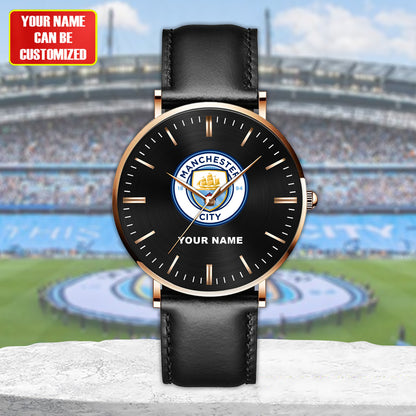 Personalized Manchester City Quartz Leather Watch S210902