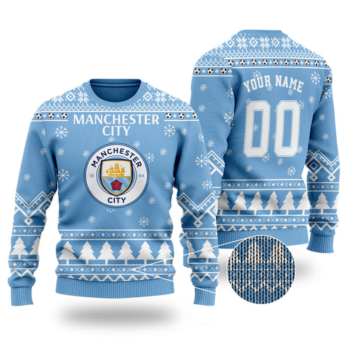 Manchester City Ugly Christmas Sweater , Unisex Wool Sweater