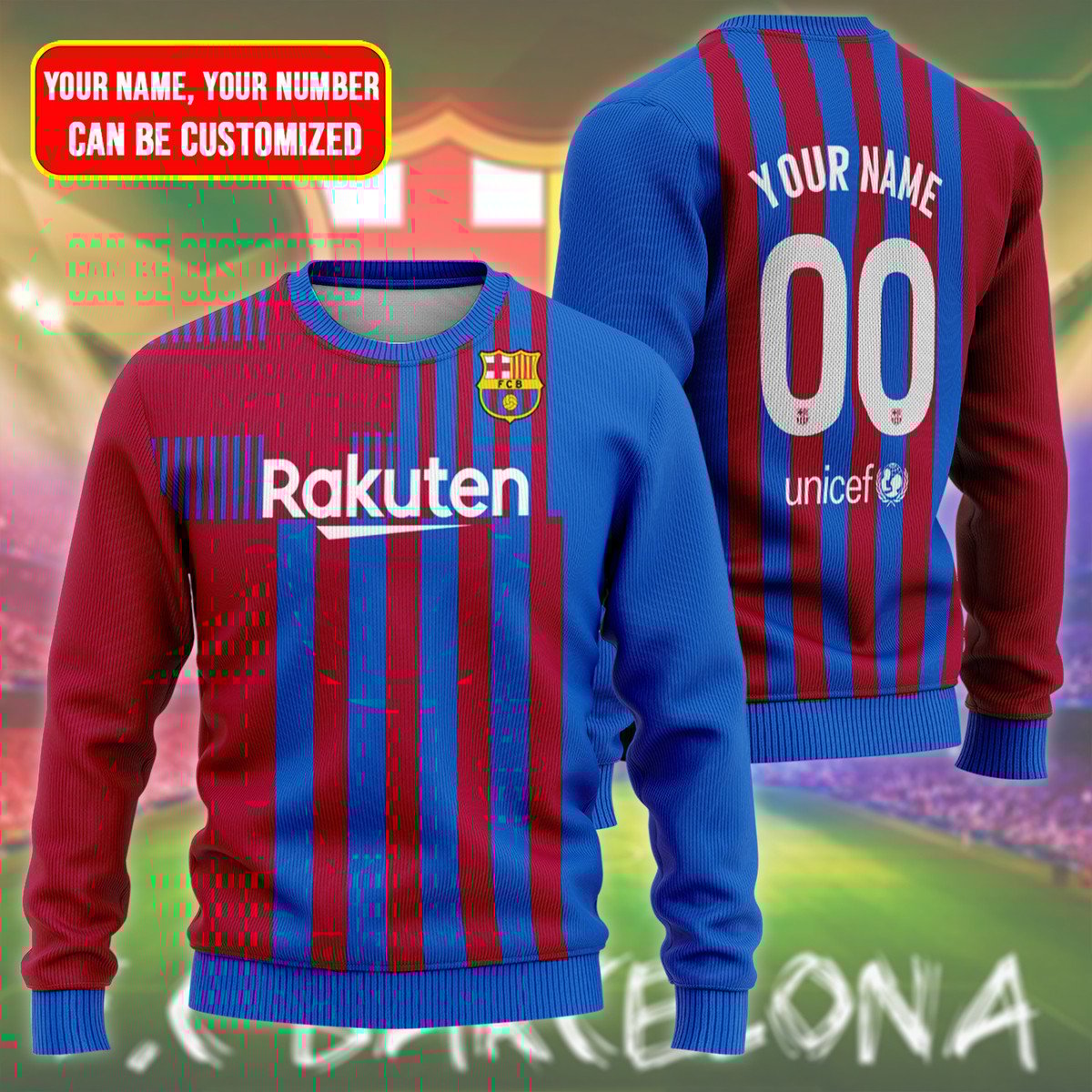 Barcelona Sweater , Unisex Wool Sweater QB240906