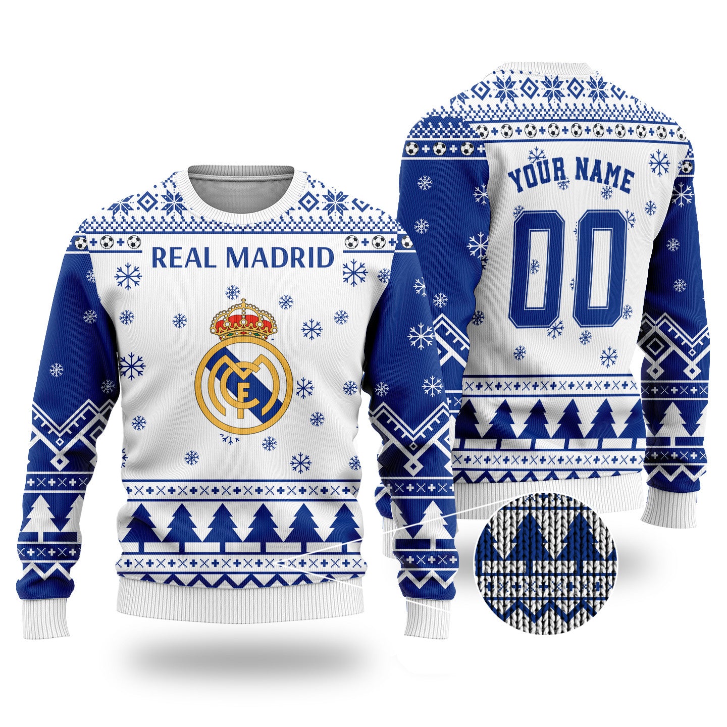 Real Madrid Ugly Christmas Sweater , Unisex Wool Sweater S031220