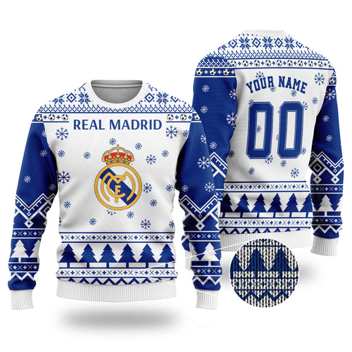 Real Madrid Ugly Christmas Sweater , Unisex Wool Sweater S031220