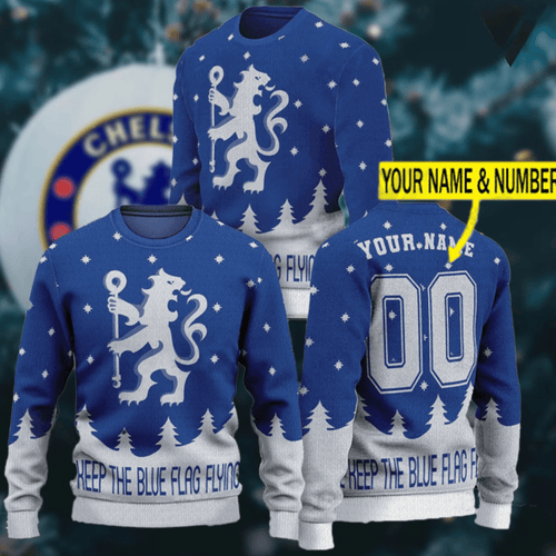 Personalized Chelsea Ugly Christmas Sweater , Unisex Wool Sweater