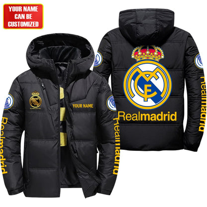 Personalized Real Madrid Puffer Thermal Jacket With Hood Q180906