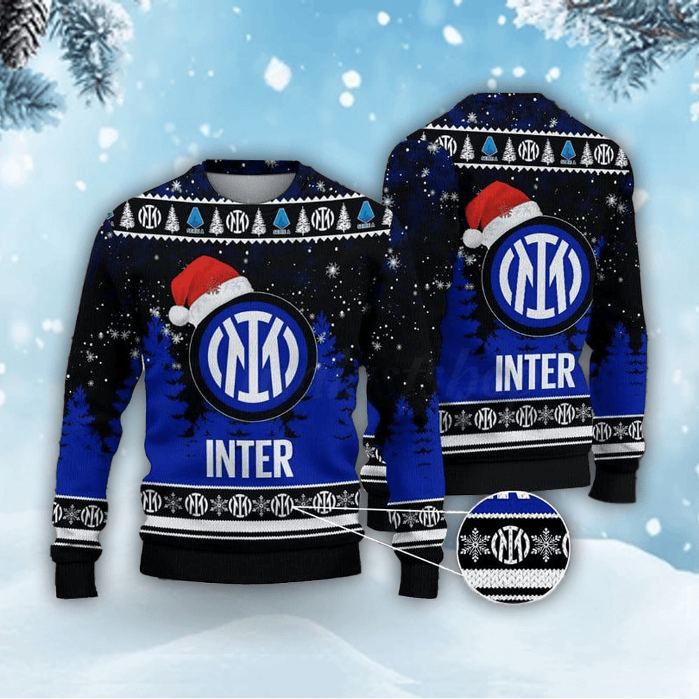 Inter Milan Q4 Ugly Christmas Sweater , Unisex Wool Sweater