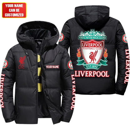 Personalized Liverpool Puffer Thermal Jacket With Hood Q300902