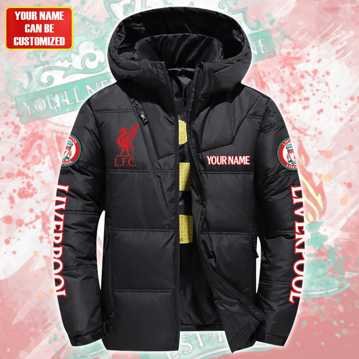Personalized Liverpool Puffer Thermal Jacket With Hood Q300902