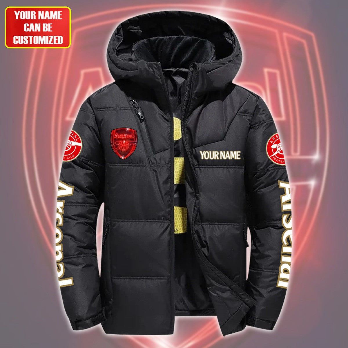 Personalized Arsenal Puffer Thermal Jacket With Hood Q300903