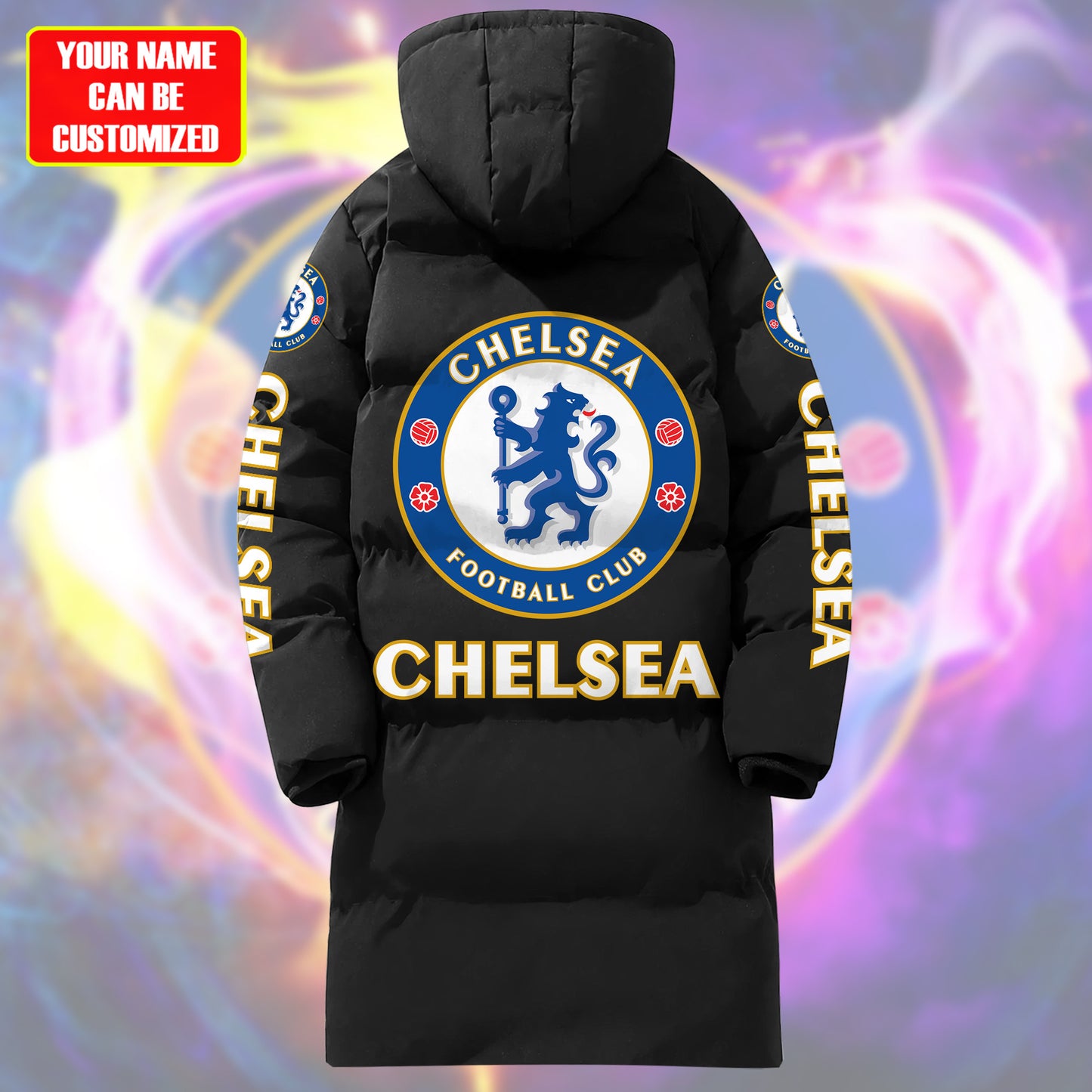 Personalized Chelsea Long Padded Coat , Thick And Warm , Hooded Cotton Coat S300916