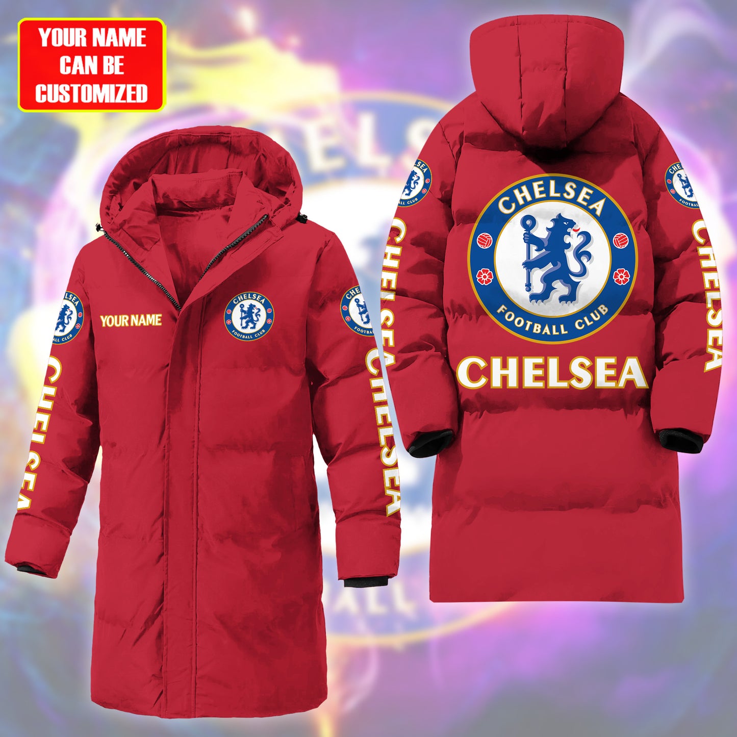 Personalized Chelsea Long Padded Coat , Thick And Warm , Hooded Cotton Coat S300916