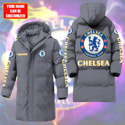 Personalized Chelsea Long Padded Coat , Thick And Warm , Hooded Cotton Coat S300916
