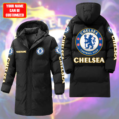Personalized Chelsea Long Padded Coat , Thick And Warm , Hooded Cotton Coat S300916