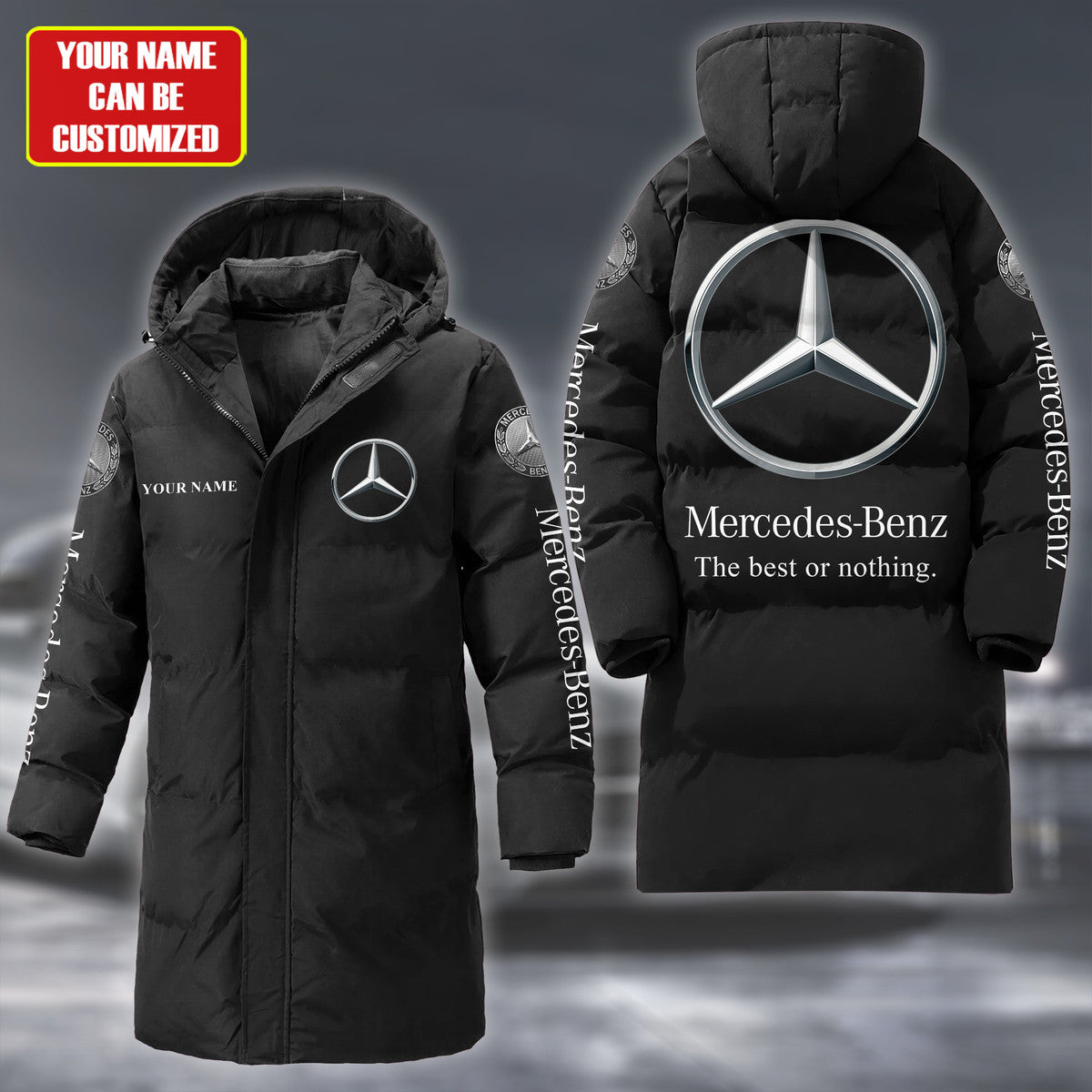 Merc Long Padded Coat , Thick And Warm , Hooded Cotton Coat QB011001