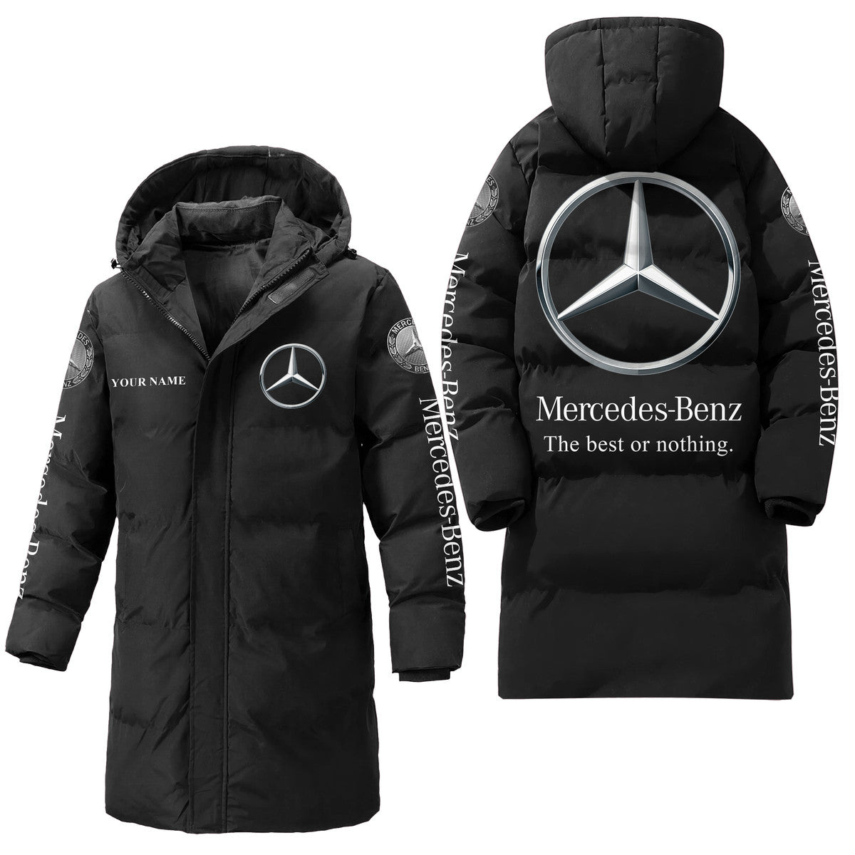 Merc Long Padded Coat , Thick And Warm , Hooded Cotton Coat QB011001