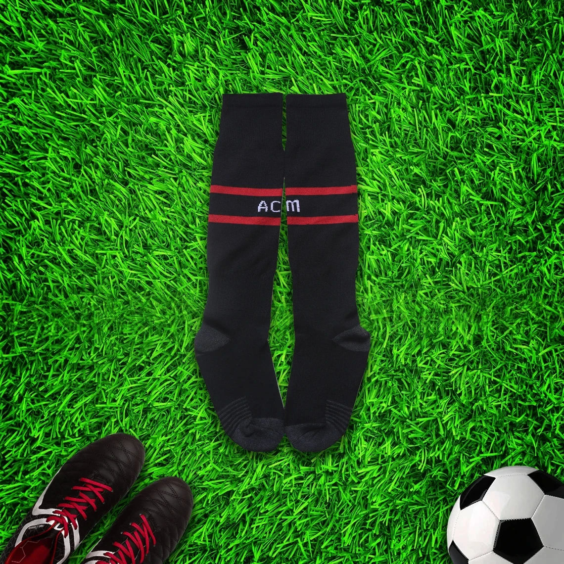 AC Milan Pulisic #11 Red/Black Soccer Jersey & Shorts with Socks Kit Set for Boys and Girls Youth Sizes , Adult Sizes