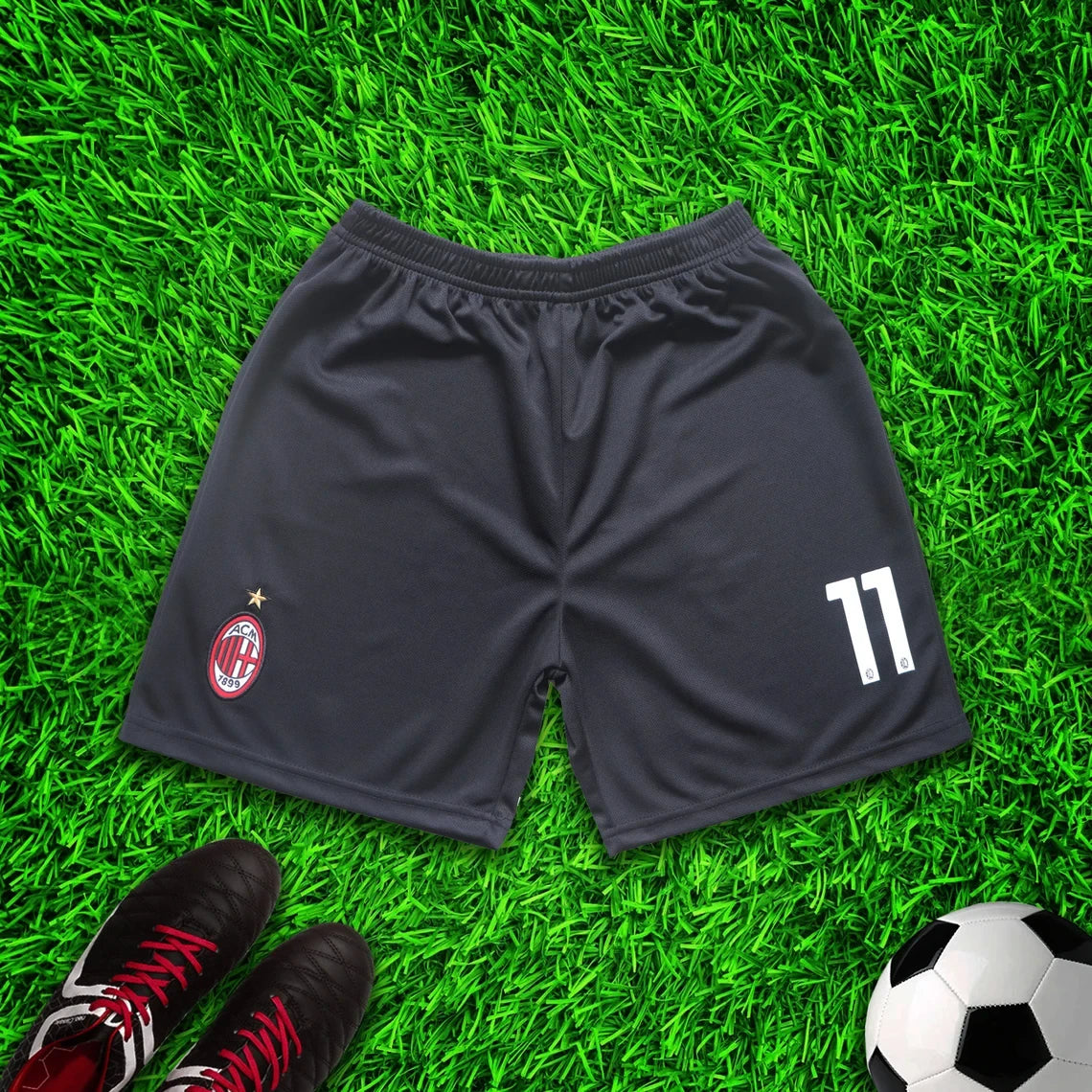 AC Milan Pulisic #11 Red/Black Soccer Jersey & Shorts with Socks Kit Set for Boys and Girls Youth Sizes , Adult Sizes