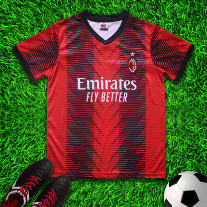 AC Milan Pulisic #11 Red/Black Soccer Jersey & Shorts with Socks Kit Set for Boys and Girls Youth Sizes , Adult Sizes