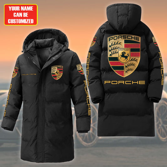 Personalized Pors Long Padded Coat , Thick And Warm , Hooded Cotton Coat QB011003