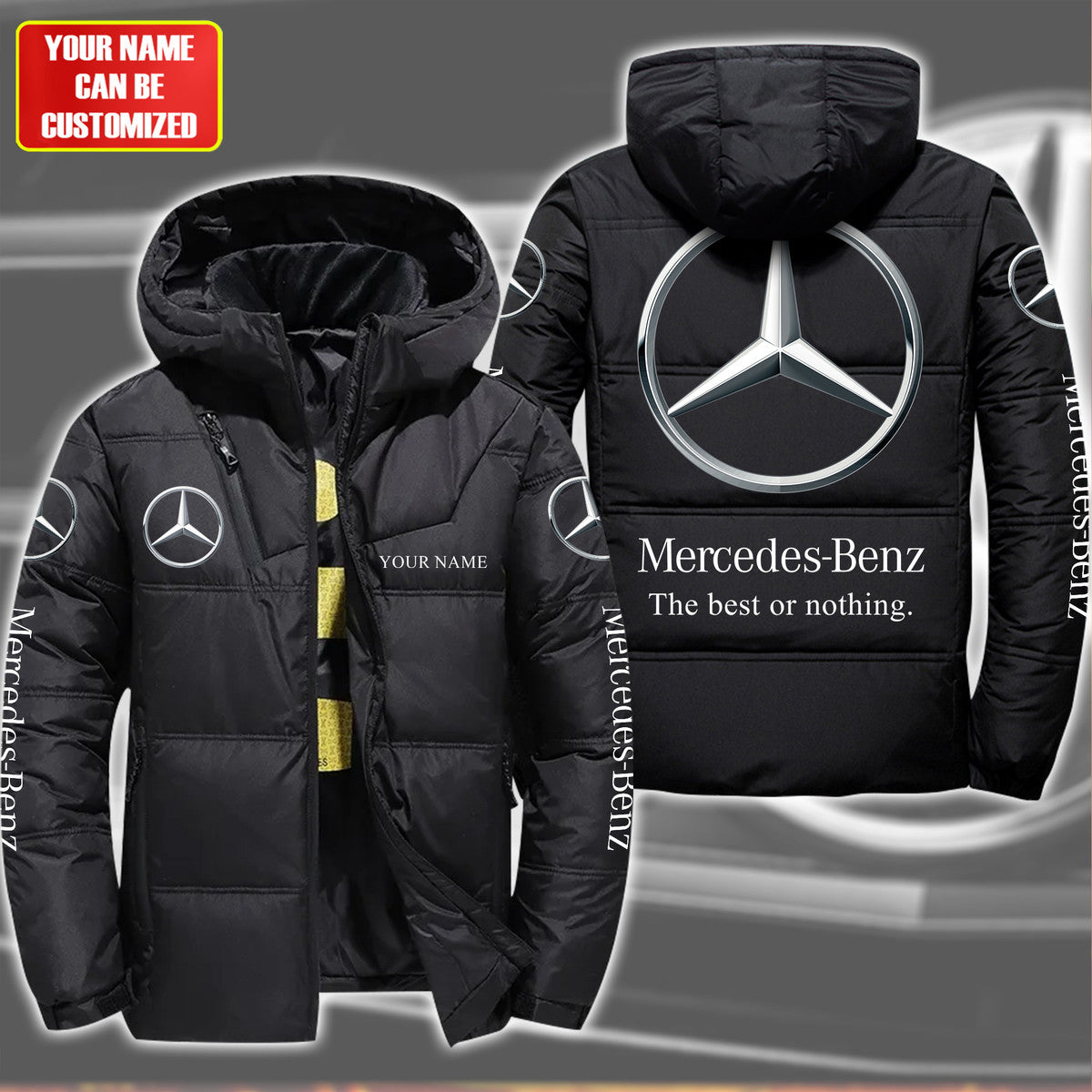 Personalized Merc Puffer Thermal Jacket With Hood QB250901