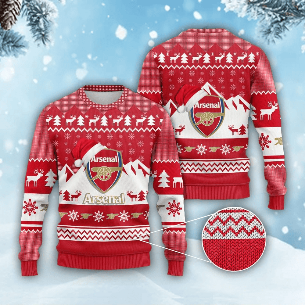 Arsenal Q4 Ugly Christmas Sweater , Unisex Wool Sweater