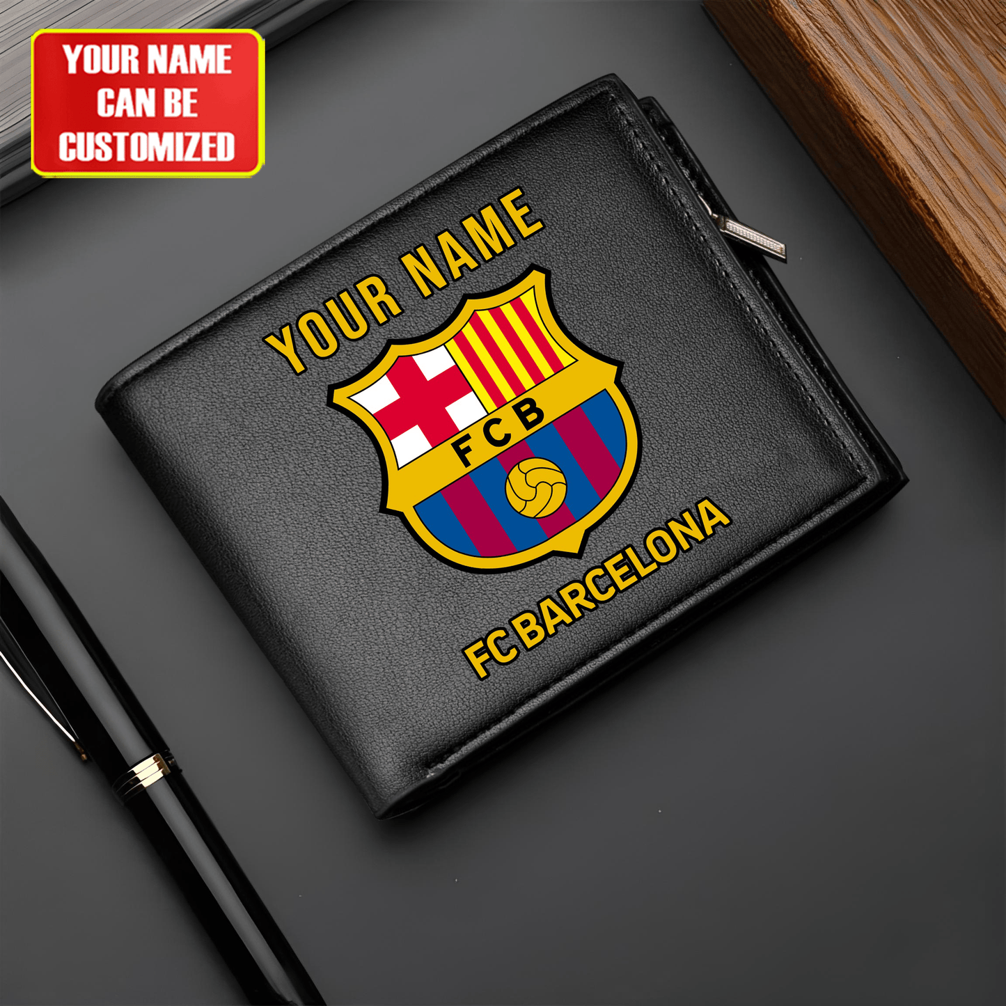 Personalized Barça Leather Wallet Q200806