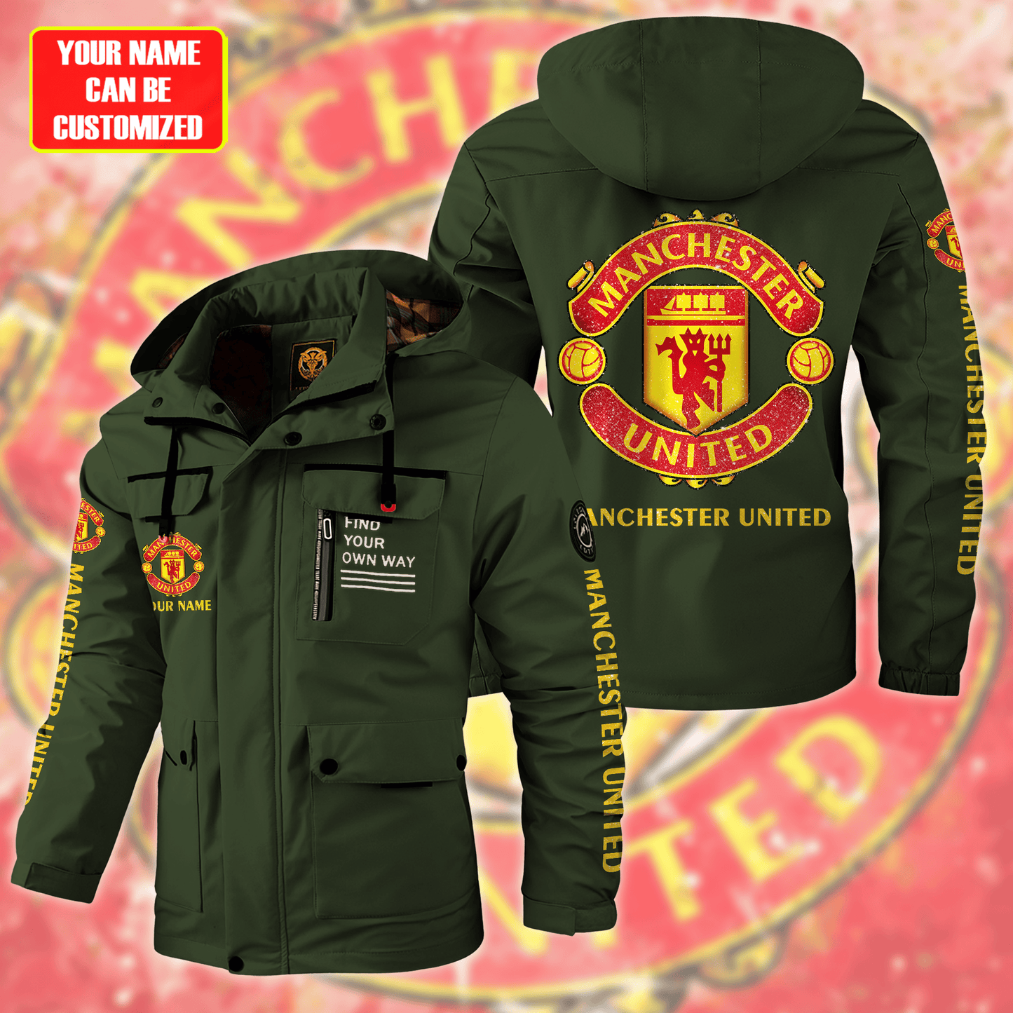 Manchester United Windbreaker Hooded Jacket Q041001
