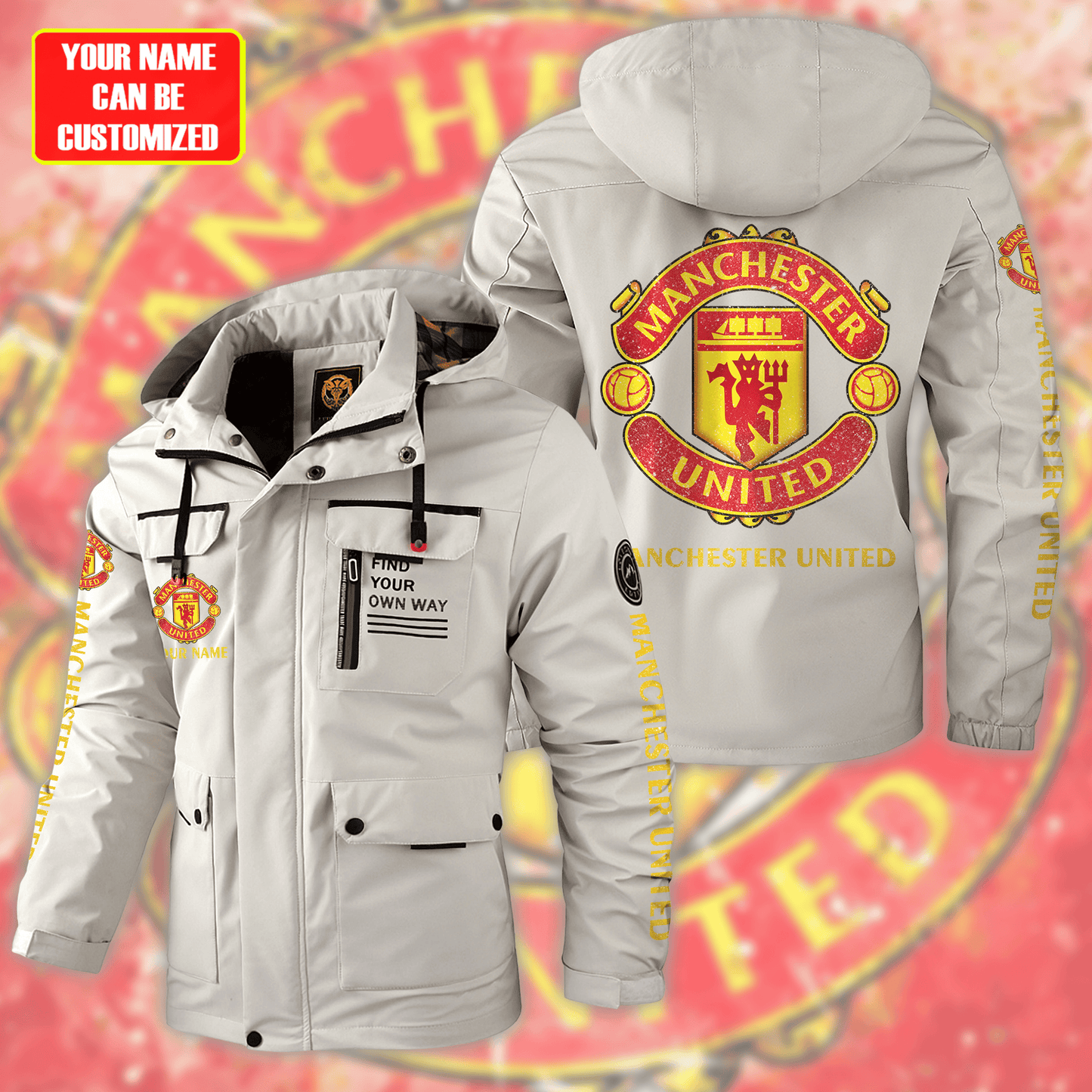 Manchester United Windbreaker Hooded Jacket Q041001