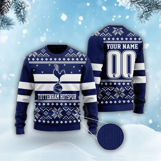 Personalized Tottenham Hotspur Q6 Ugly Christmas Sweater , Unisex Wool Sweater