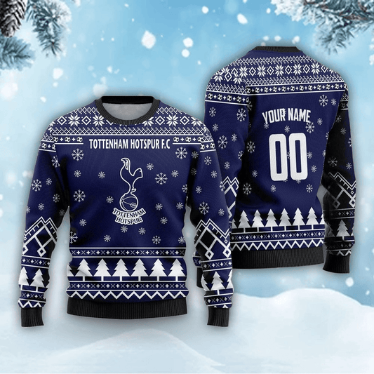Personalized Tottenham Hotspur Q7 Ugly Christmas Sweater , Unisex Wool Sweater