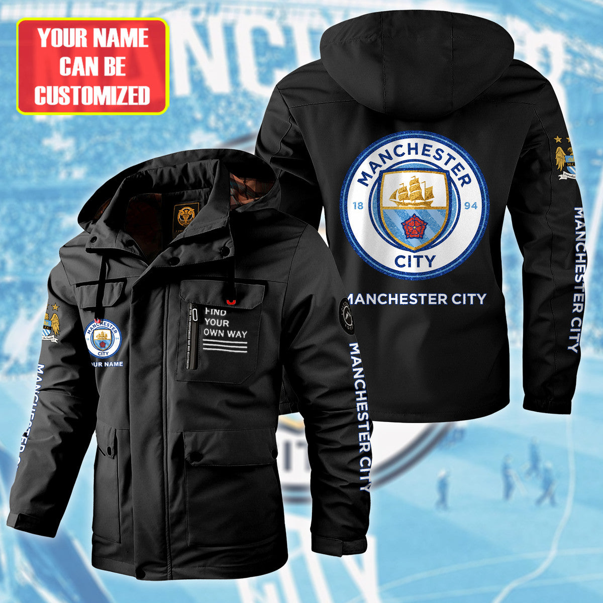 Manchester City Windbreaker Hooded Jacket Q041002