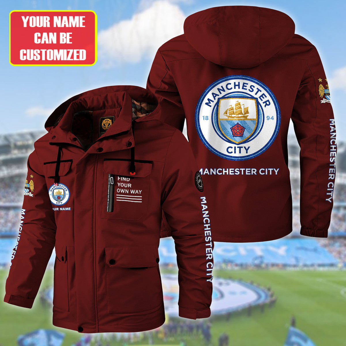 Manchester City Windbreaker Hooded Jacket Q041002