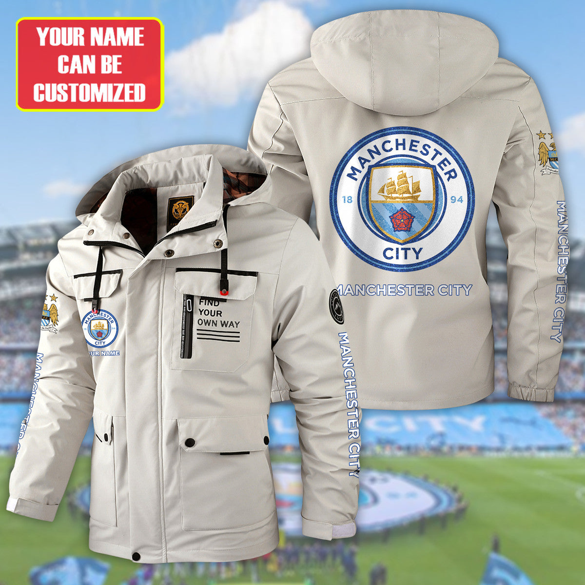 Manchester City Windbreaker Hooded Jacket Q041002