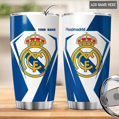 Personalized Name Real Madrid Stainless Tumbler 20oz 30oz Cup Q031003