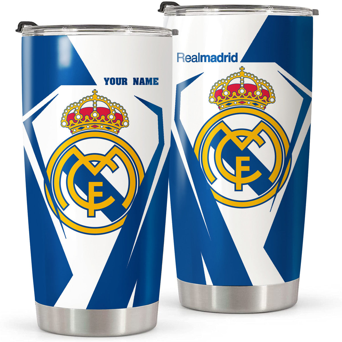 Personalized Name Real Madrid Stainless Tumbler 20oz 30oz Cup Q031003