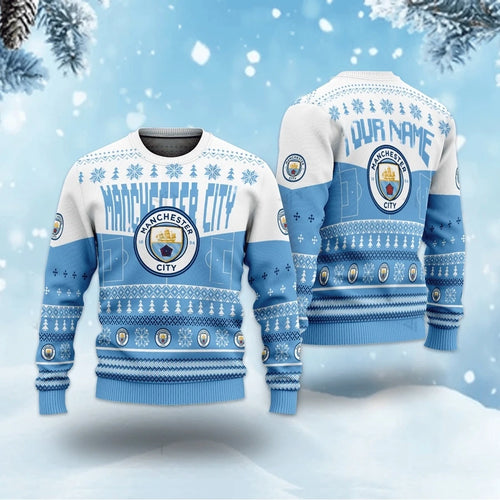 Manchester City S3 Ugly Christmas Sweater , Unisex Wool Sweater