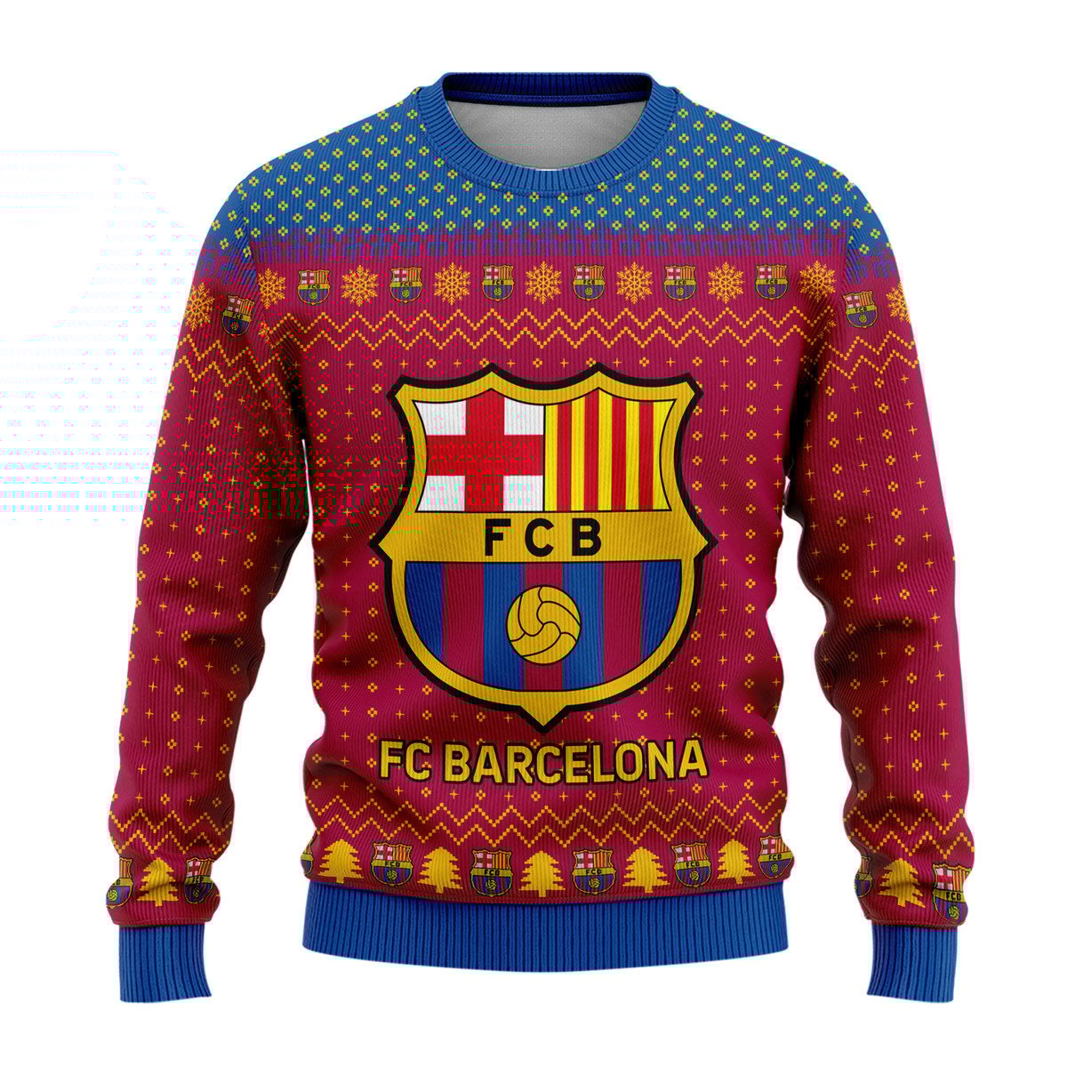 Barcelona S2 Ugly Christmas Sweater , Unisex Wool Sweater S071005