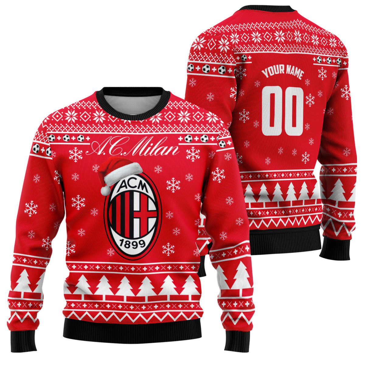 AC Milan Ugly Christmas Sweater , Unisex Wool Sweater QB240902