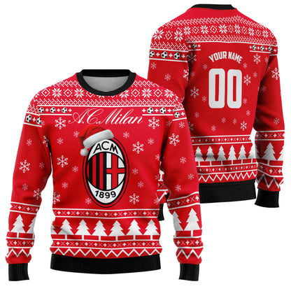 AC Milan Ugly Christmas Sweater , Unisex Wool Sweater QB240902