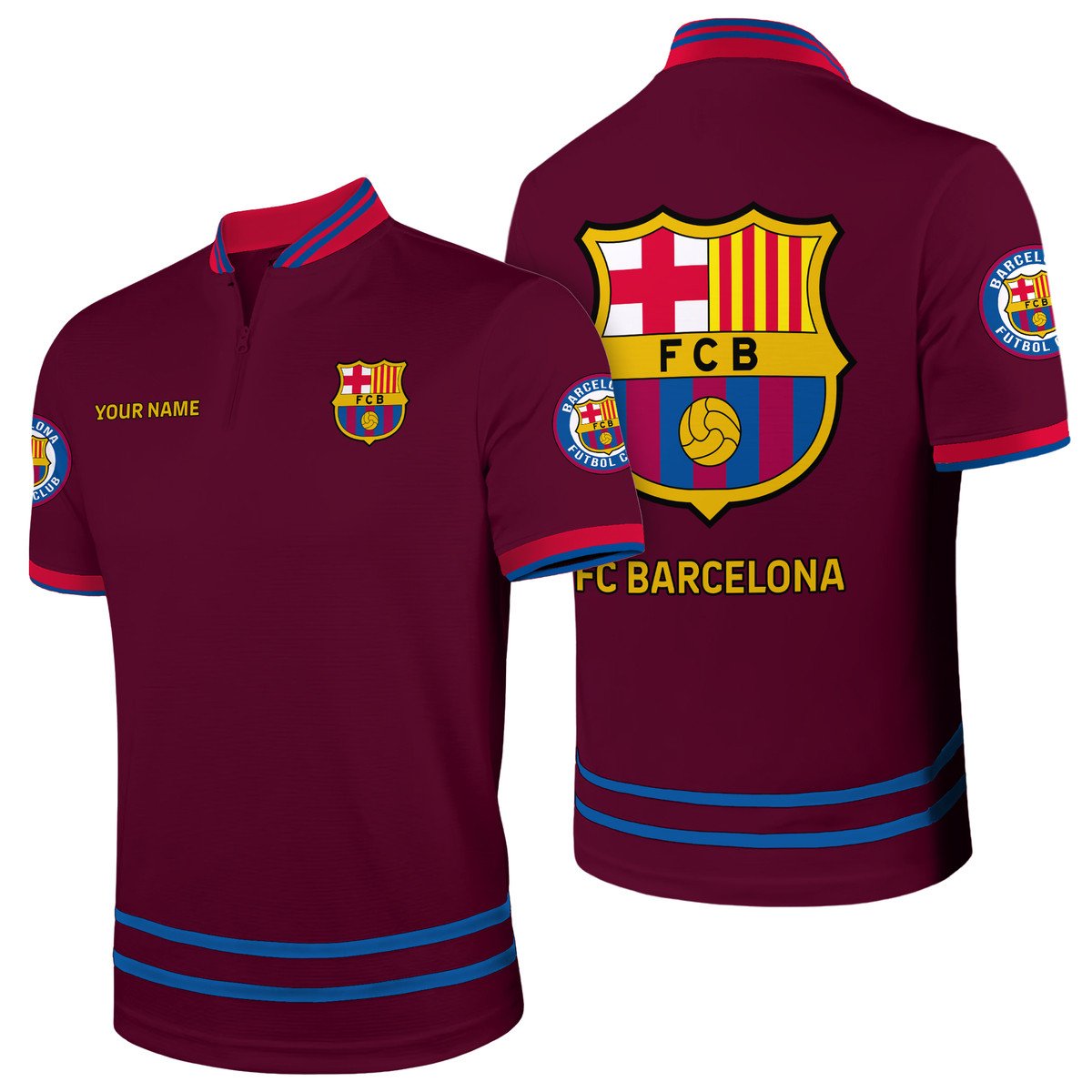 Personalized Barcelona FC 3D Full Printing Set , Barcelona FC Shirt , Barcelona FC Set , Zipper Polo, Hoodie , Short , Polo , hawaii , ... P071003