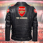 Arsenal Belt Solid Zipper Street Leather Jacket Q040902