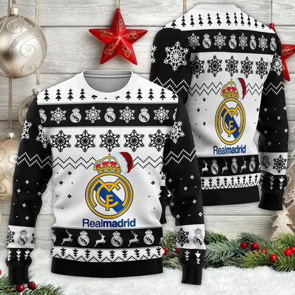 Real Madrid Q2 Ugly Christmas Sweater , Unisex Wool Sweater Q051004