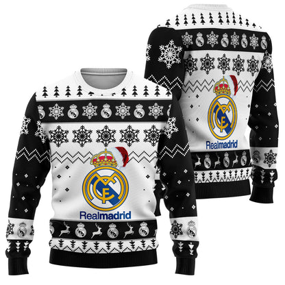 Real Madrid Q2 Ugly Christmas Sweater , Unisex Wool Sweater Q051004